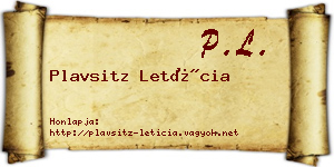 Plavsitz Letícia névjegykártya